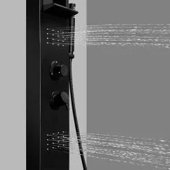Colonne de douche mécanique hydromassante, noir mat, GoodHome Layra
