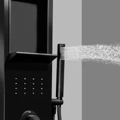 Colonne de douche mécanique hydromassante, noir mat, GoodHome Layra