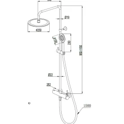 Colonne de douche mécanique cuivre brossé 250 Essebagno Lollipop II