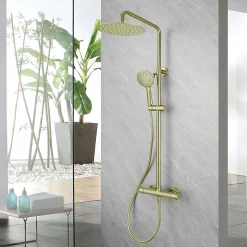 Colonne de douche mécanique avec barre extensible SKY BATH or brossé PVD série PROMISE