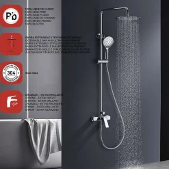 Colonne de douche mécanique avec barre extensible SKY BATH chromé série GLORY