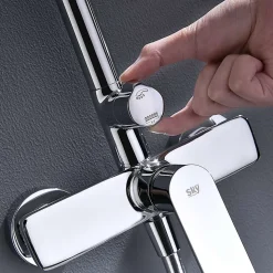 Colonne de douche mécanique avec barre extensible SKY BATH chromé série GLORY