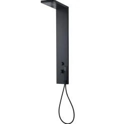 Colonne de douche mécanique avec douchette et flexible, aluminium noir, Essebagno Essekadra