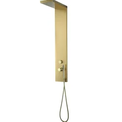Colonne de douche mécanique avec douchette et flexible, aluminium doré, Essebagno Essekadra