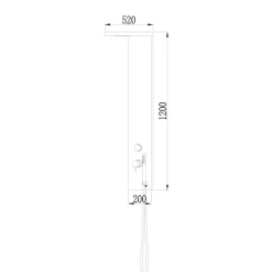 Colonne de douche mécanique avec douchette et flexible, aluminium doré, Essebagno Essekadra