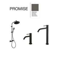 Colonne de douche mécanique avec barre extensible SKY BATH noir cristal PVD série PROMISE