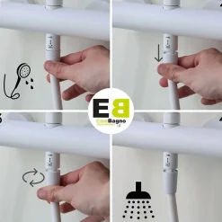 Colonne de douche mécanique, blanc, Essebagno Luisa 250