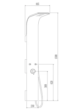 Colonne de douche mécanique avec pommeau + douchette + flexible noir Essebagno Esseflat