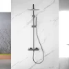 Colonne de douche mécanique avec barre extensible SKY BATH gris mat PVD série DIAMOND