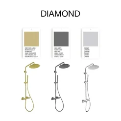 Colonne de douche mécanique avec barre extensible SKY BATH gris mat PVD série DIAMOND