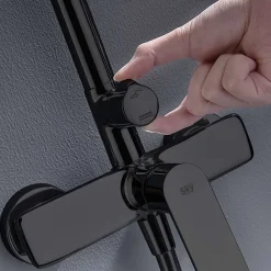 Colonne de douche mécanique avec barre extensible SKY BATH noir cristal PVD série GLORY