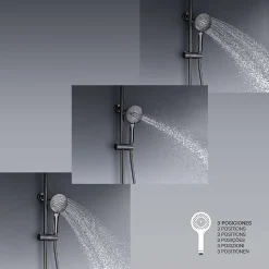 Colonne de douche mécanique avec barre extensible SKY BATH noir cristal PVD série GLORY