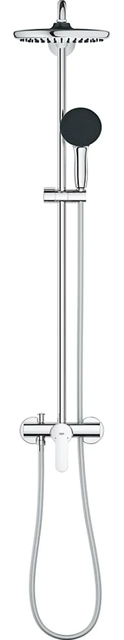 Colonne de douche mécanique avec douchette + pommeau + flexible + barre chrome, Grohe Vitalio Start