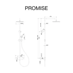 Colonne de douche mécanique avec barre extensible SKY BATH nickel brossé PVD série PROMISE