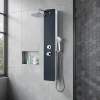 Colonne de douche mécanique avec pommeau + douchette 1 jet + flexible, gris anthracite, Edouard Rousseau Eris