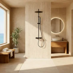 Colonne de douche mécanique noire 300 Essebagno Delice II