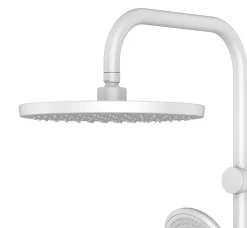 Colonne de douche mécanique blanche avec douchette et pomme de tête, GoodHome Cavally