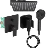 Colonne de douche mécanique HANSGROHE Vernis Shape Douche de tête Vernis Shape Flexible Designflex Douchette Pulsify noir
