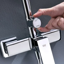 Colonne de douche mécanique avec barre extensible SKY BATH chromé série INFINITE
