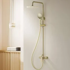 Colonne de douche mécanique avec barre extensible SKY BATH or brossé PVD série GLORY