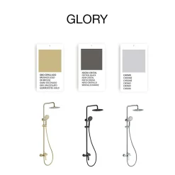 Colonne de douche mécanique avec barre extensible SKY BATH or brossé PVD série GLORY