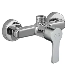 Colonne de douche monocommande carrée PIN, 80-120 cm, finition chrome poli, en laiton Kibath