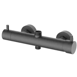 Colonne de douche monocommande ronde GUN METAL finition graphite/anthracite mat en laiton Kibath
