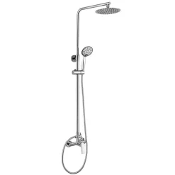 Colonne de douche monocommande ronde SIX, 79-125 cm, finition chrome poli, en laiton Kibath