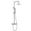 Colonne de douche monocommande ronde PRO, 78-125 cm, finition nickel brossé, en laiton Kibath