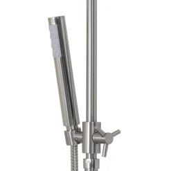 Colonne de douche nickel combiné pommeau et douchette reglable Sans robinet