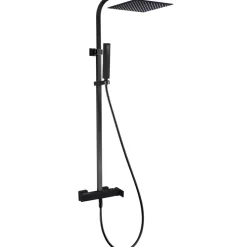 Colonne de douche noire avec mitigeur mécanique Essebagno Kiara