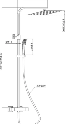 Colonne de douche noire avec thermostatique 300 Essebagno Quartos