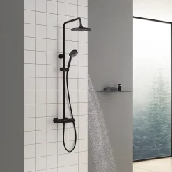 Colonne de Douche Robinetterie Thermostatique , CECIPA MAX Ensemble de Douche Chrome avec pommeau + Douchette 4 jets