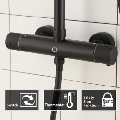 Colonne de Douche Robinetterie Thermostatique , CECIPA MAX Ensemble de Douche Chrome avec pommeau + Douchette 4 jets