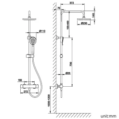 Colonne de Douche Robinetterie Thermostatique , CECIPA MAX Ensemble de Douche Chrome avec pommeau + Douchette 4 jets