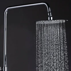 Colonne de douche ronde CAN monocommande, 83-126 cm, finition chrome poli, en laiton Kibath