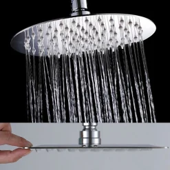 Colonne de douche ronde monocommande RAPIDA avec finition chromée brillante en laiton Kibath