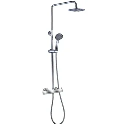 Colonne de douche ronde monocommande TOR, 83-126 cm, finition chrome poli, en laiton Kibath