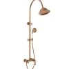Colonne de douche rétro cuivre brossé mitigeur mécanique Essebagno Leeds