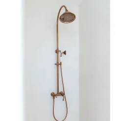 Colonne de douche rétro cuivre brossé mitigeur mécanique Essebagno Leeds