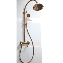 Colonne de douche rétro cuivre brossé mitigeur mécanique Essebagno Leeds