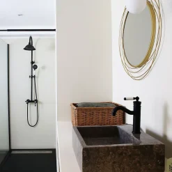 Colonne de douche rétro noir vieilli mitigeur mécanique Essebagno Leeds