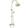 Colonne de douche rétro or brossé mitigeur mécanique Essebagno Leeds