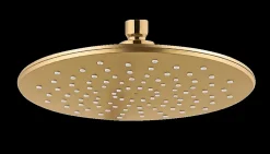 Colonne de douche sans robinetterie avec douchette + pomme de tête + barre réglable + flexible, doré, Wenko Young Line
