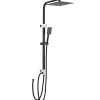 Colonne de douche sans robinetterie avec pommeau + douchette+ flexible + barre réglable, Noir