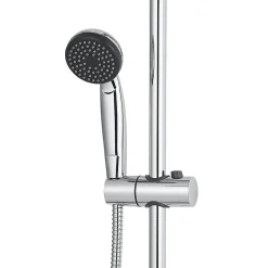 Colonne de douche sans robinetterie avec pommeau + barre réglable + douchette 1 jet + flexible chrome GoodHome Blyth