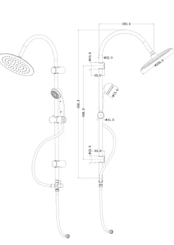 Colonne de douche sans robinetterie avec pommeau + barre réglable + douchette 1 jet + flexible chrome GoodHome Blyth