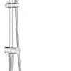 Colonne de douche sans robinetterie avec pommeau + douchette 1 jet + flexible + barre réglable Grohe Vitalio Start 250 Cube