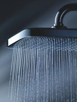 Colonne de douche sans robinetterie avec pommeau + douchette 1 jet + flexible + barre réglable Grohe Vitalio Start 250 Cube