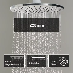 Colonne de douche sans robinetterie avec pommeau + douchette+ flexible + barre réglable
